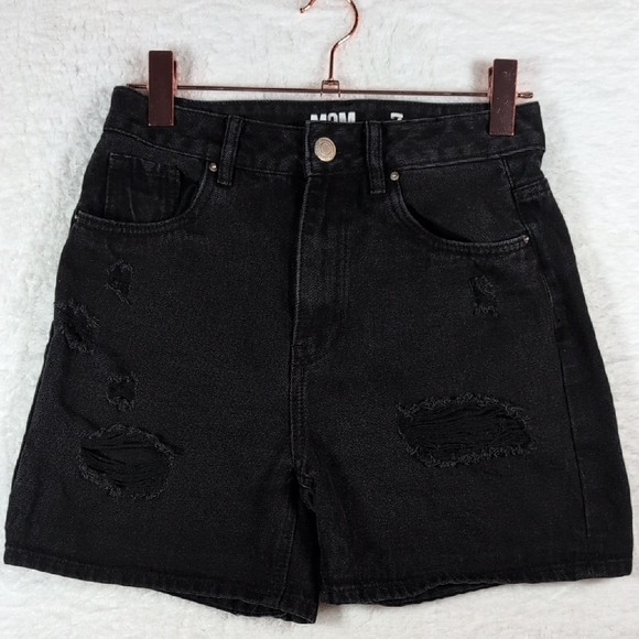 C Pants - 126-Black Distressed‎ Jean Shorts